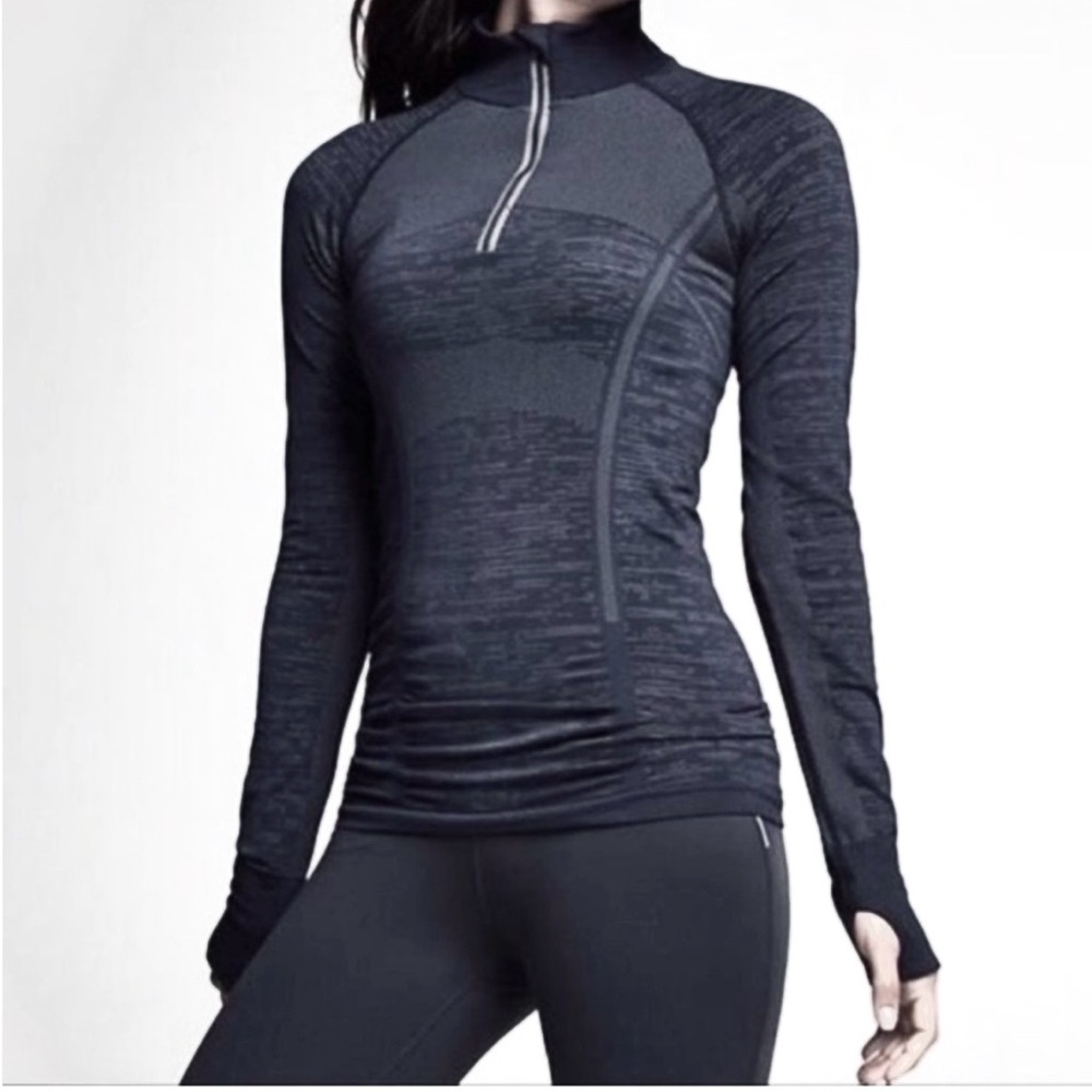 Athleta Small 4-6 Women's 1/4 Zip Activewear Long Sleeve Ruched Running Top EUC